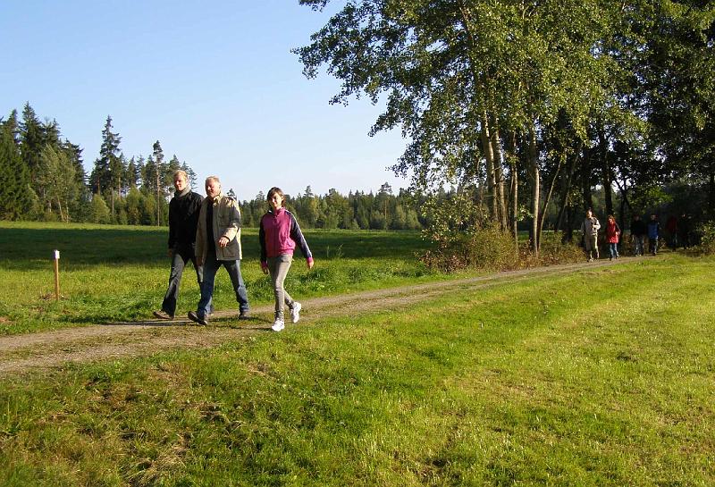 Trio_Beginn_Strecke.JPG - Windig, kalt, aber sonnig: so das Wetter am frühen Morgen im Steinwald bei Friedenfels.